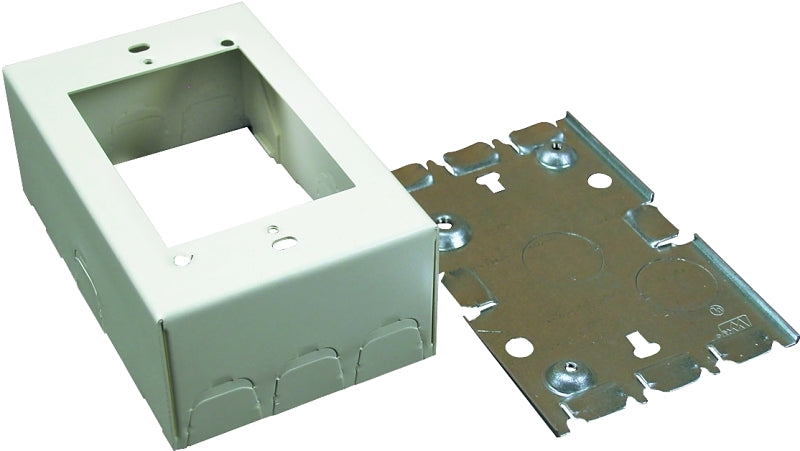 Wiremold B35 Outlet Box, 0 -Knockout, Steel, Ivory, Wall Mounting