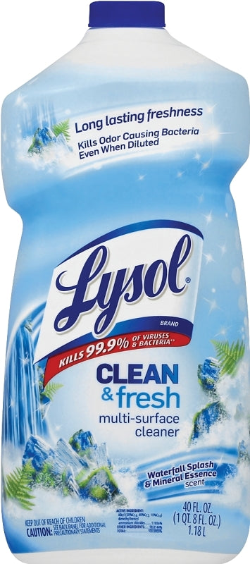 Lysol 1920078630 Cleaner, 40 oz Bottle, Liquid, Characteristic, Green