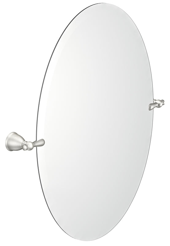 Moen Caldwell Series Y3192BN Mirror, Oval, 22.8 in W, 26 in H, Metal Frame, Brushed Nickel Frame