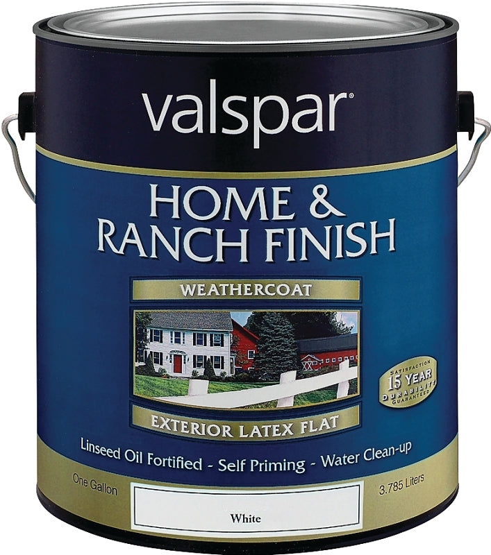 Valspar 018.5221-70.007 Premium Home and Ranch Paint, White, 1 gal