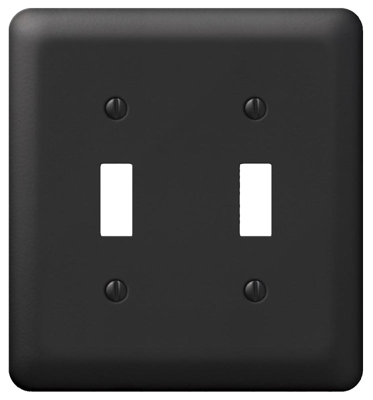 Amerelle Devon 935TTBK Wallplate, 5 in L, 4-5/8 in W, 2 -Gang, Steel, Black