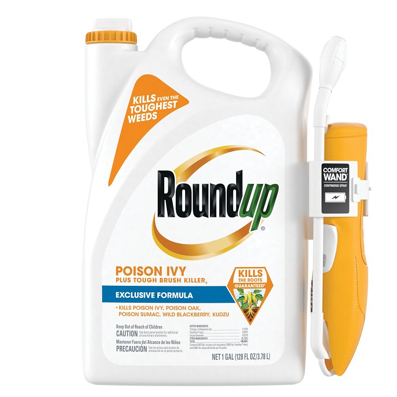 Roundup Poison Ivy Plus 5378404 Ready-to-Use Brush Killer with Trigger, Liquid, Clear, 1 gal Bottle