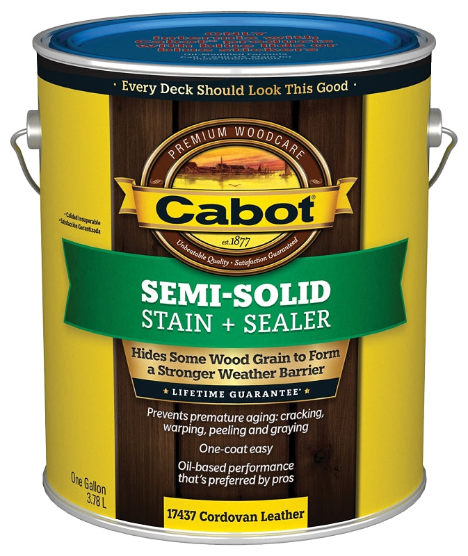 Cabot 140.0017437.007 Deck and Siding Stain, Cordovan Brown, Liquid, 1 gal