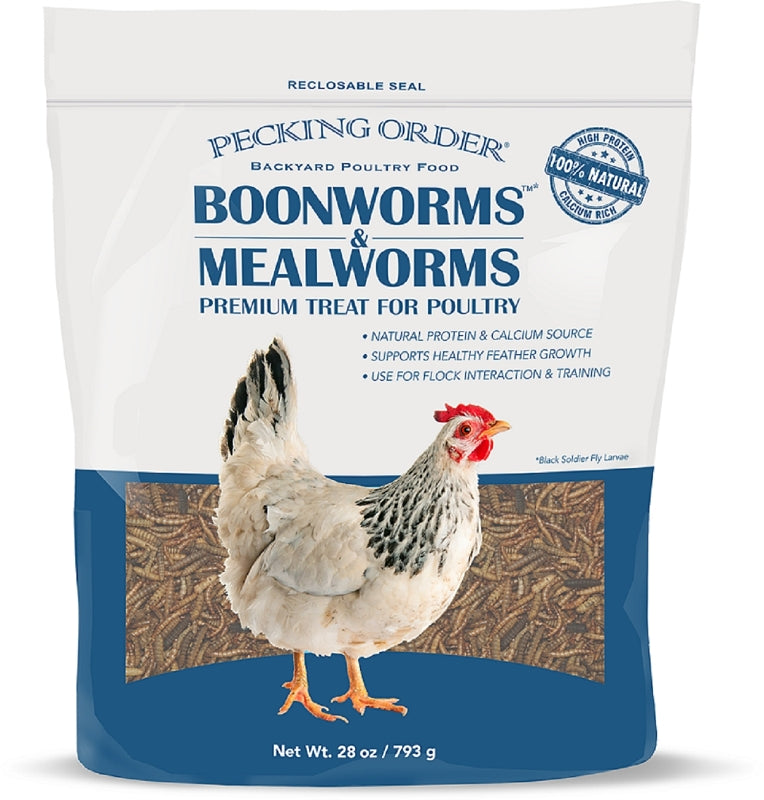 Pecking Order 9355 Boonworms and Mealworms Premium Poultry Treat, 28 oz