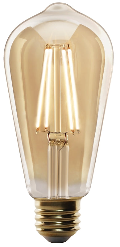 Feit Electric ST19/VG/LED LED Bulb, Decorative, ST19 Lamp, 60 W Equivalent, E26 Lamp Base, Dimmable, Amber