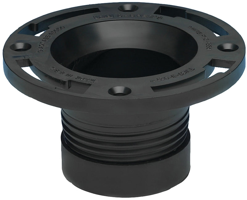 Oatey 43650 Closet Flange, 4 in Connection, ABS, Black