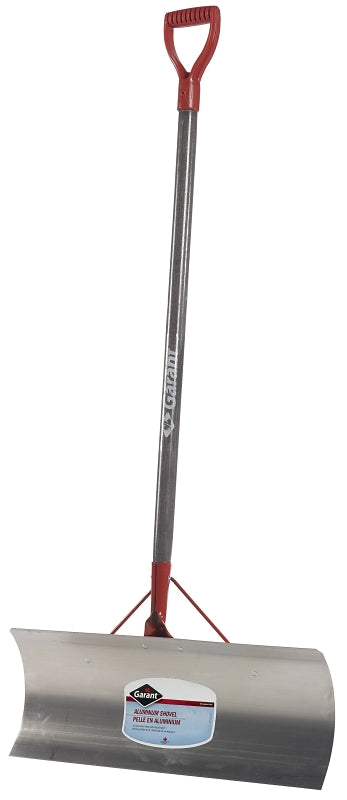 Garant 80632 Snow Pusher, 24 in W Blade, Aluminum Blade, Wood Handle, D-Grip Handle, 40-1/4 in L Handle