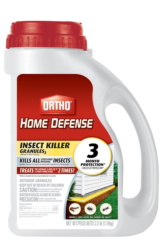 Ortho Home Defense 0200910 Insect Killer, Granular, Home Foundation, 2.5 lb Bottle