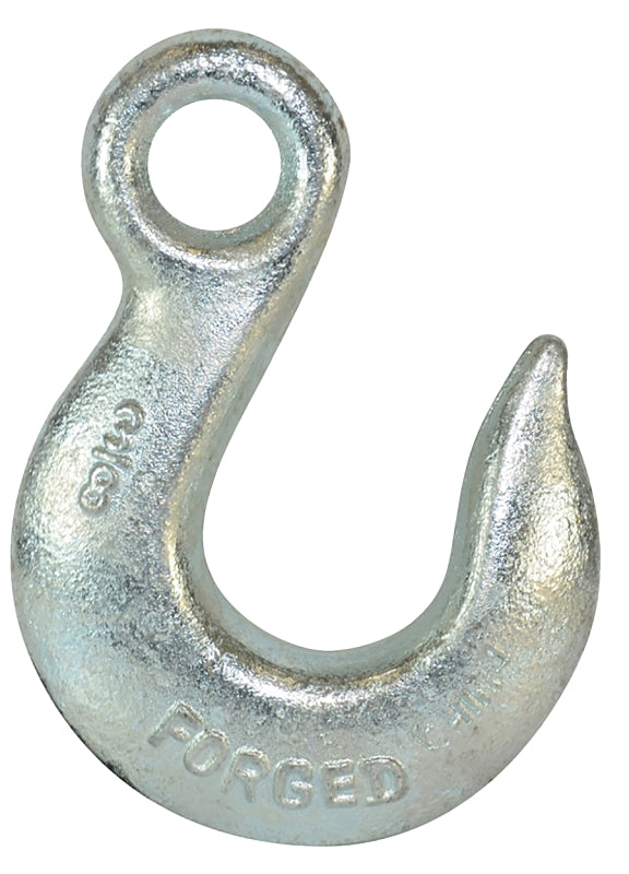 BARON 329-1/4 Eye Slip Hook, 1/4 in, 2600 lb Working Load, 43 Grade, Zinc