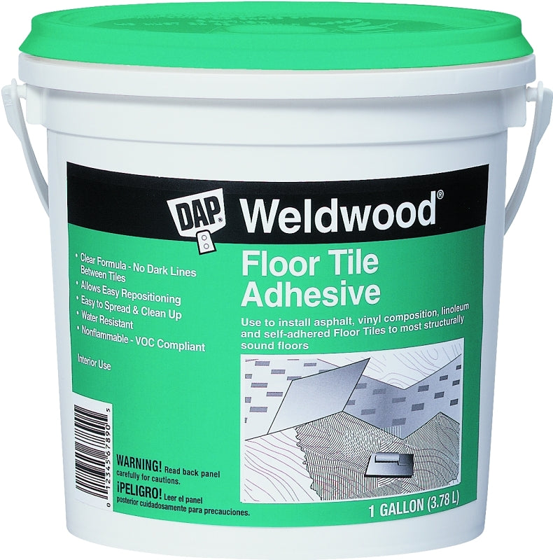 Weldwood 00137 Floor Tile Adhesive, Paste, Slight, Clear, 1 gal, Pail