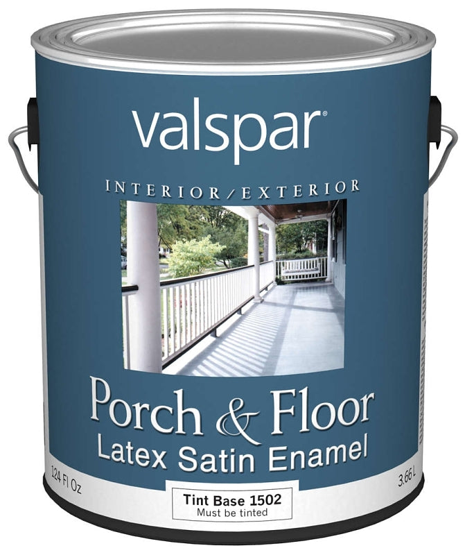 Valspar Medallion 1500 027.0001502.007 Porch and Floor Paint, Satin Sheen, 1 gal, 400 sq-ft/gal Coverage Area