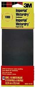 3M 5923-18-CC Sandpaper, 9 in L, 3.66 in W, Ultra Fine, 1000 Grit, Silicon Carbide Abrasive, Paper Backing