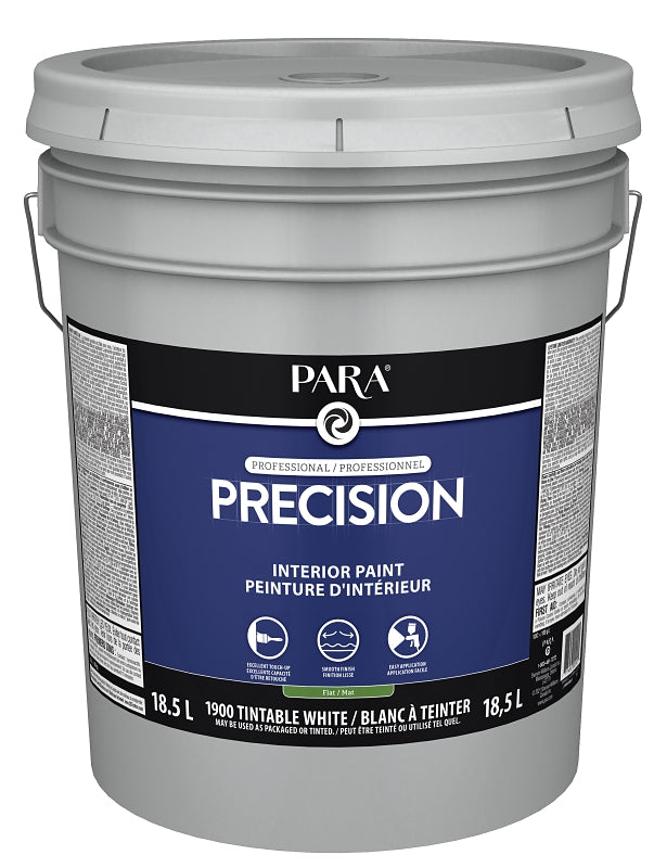 Para Professional Precision Series PR0041900-20 Interior Paint, Water, Flat, White Tint, 5 gal