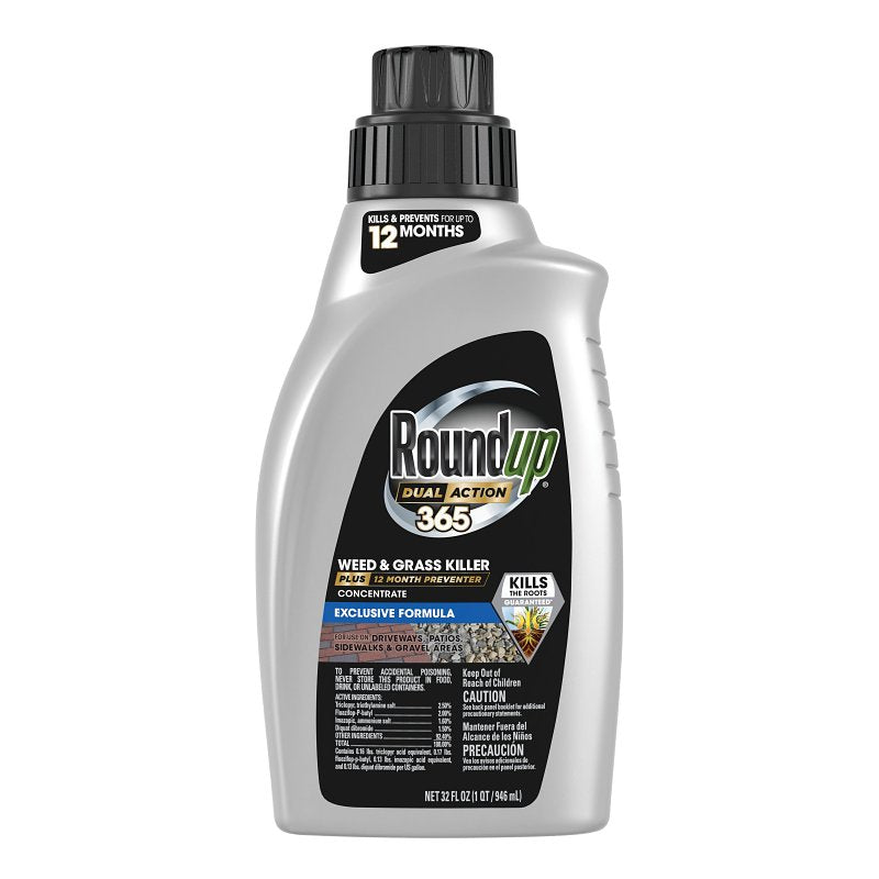 Roundup 5378106 Concentrated Weed and Grass Killer, Liquid, 32 oz Bottle