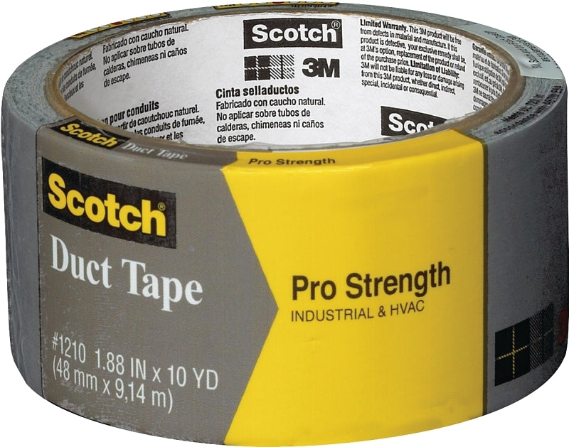 Scotch 1210-A Duct Tape, 10 yd L, 1.88 in W, Gray