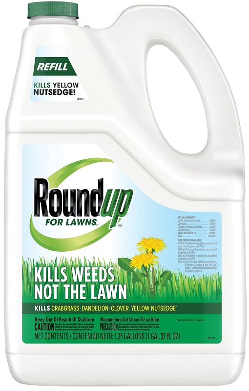 Roundup 4375010 Lawn Weed Killer, Liquid, 1.25 gal Bottle