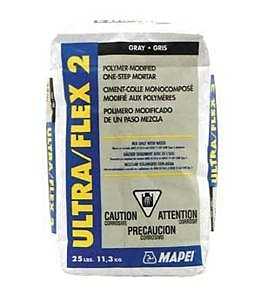 Mapei Ultraflex 2 Series 60054 Tile Mortar, Gray, Powder, 25 lb, Bag