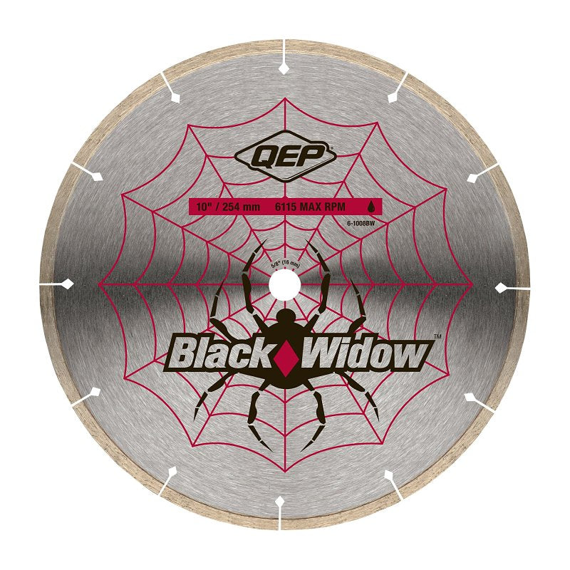 QEP Black Widow 6-1008BW Blade, 10 in Dia, 5/8 in Arbor, Thin Rim