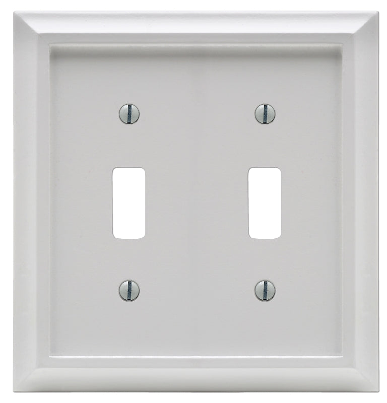 Amerelle 2040TTW Wallplate, 2 -Gang, Wood, White