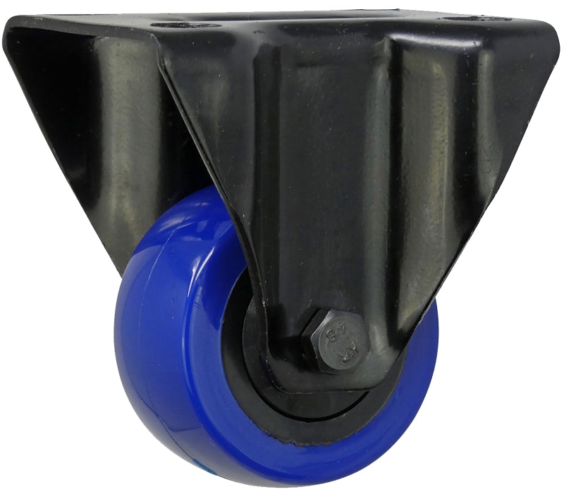 Shepherd Hardware 3656 Rigid Caster, 2 in Dia Wheel, TPU Wheel, Black/Blue, 135 lb, Polypropylene Housing Material