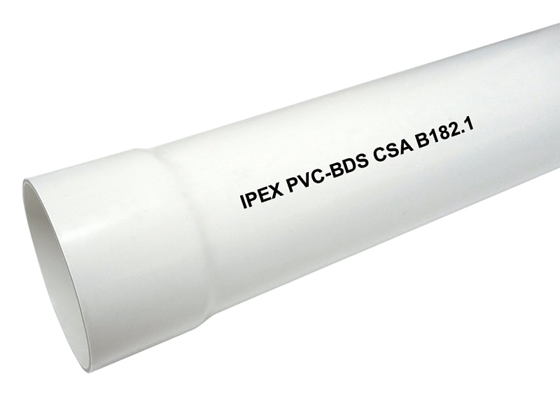 IPEX 4043 Sewer Pipe, 4 in, 10 ft L, PVC