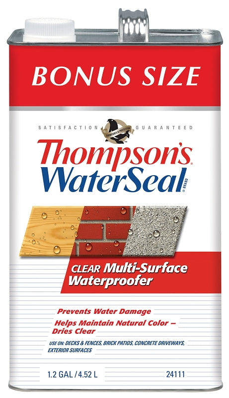 Thompson's WaterSeal TH.024111-03 Waterproofer, Clear, 1.2 gal, Can