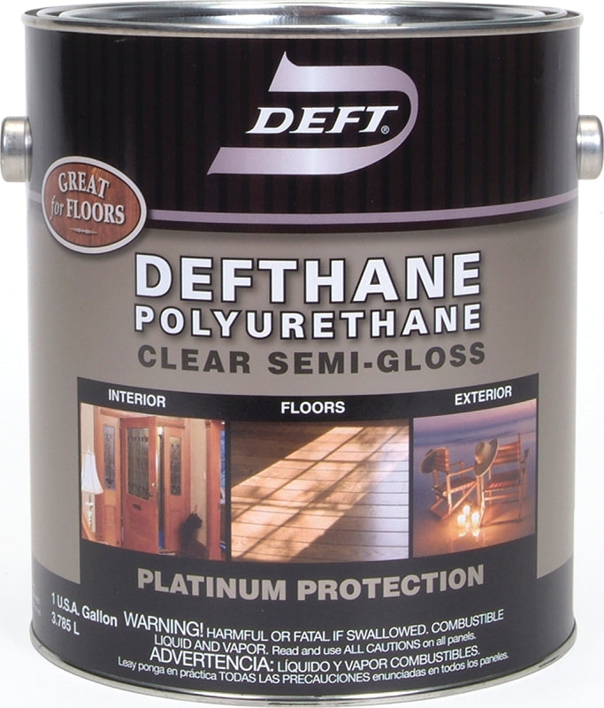 PPG Defthane 023-01 Polyurethane, Semi-Gloss, Liquid, Amber, 1 gal, Can