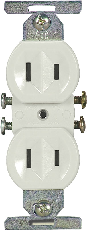 Eaton Wiring Devices 736W-BOX Duplex Receptacle, 2 -Pole, 15 A, 125 V, Side Wiring, NEMA: 1-15R, White