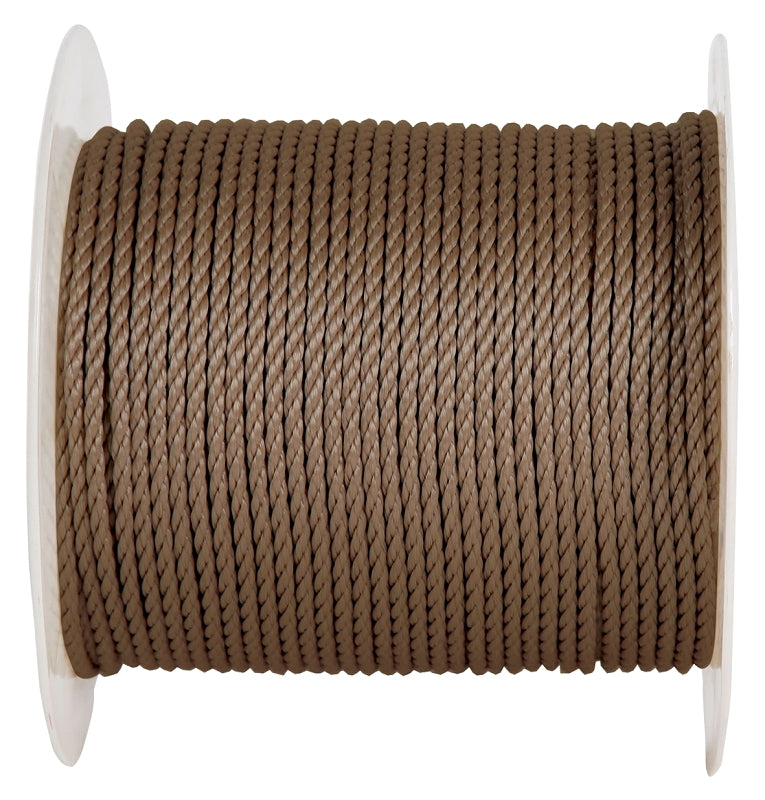 ROPE TWST POLY TAN 1/4INX600FT