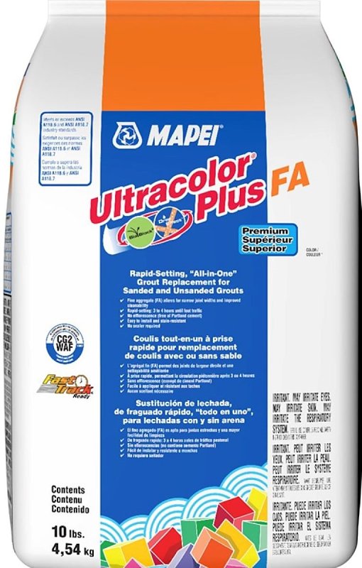 Mapei Ultracolor Plus FA 6BU004905 Floor Grout, Powder, Characteristic, Light Almond, 10 lb, Bag