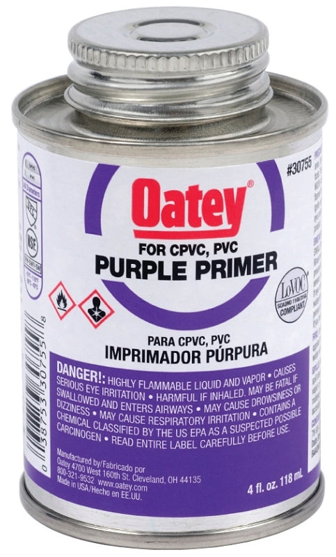 Oatey 30755 Primer, Liquid, Purple, 4 oz Can