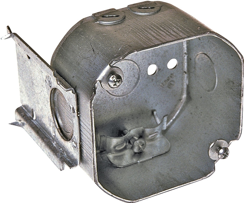 Raco 176 Electrical Box, 3-5/8 in OAW, 2-1/8 in OAD, 4-3/8 in OAH, 7-Knockout, Steel Housing Material, Gray