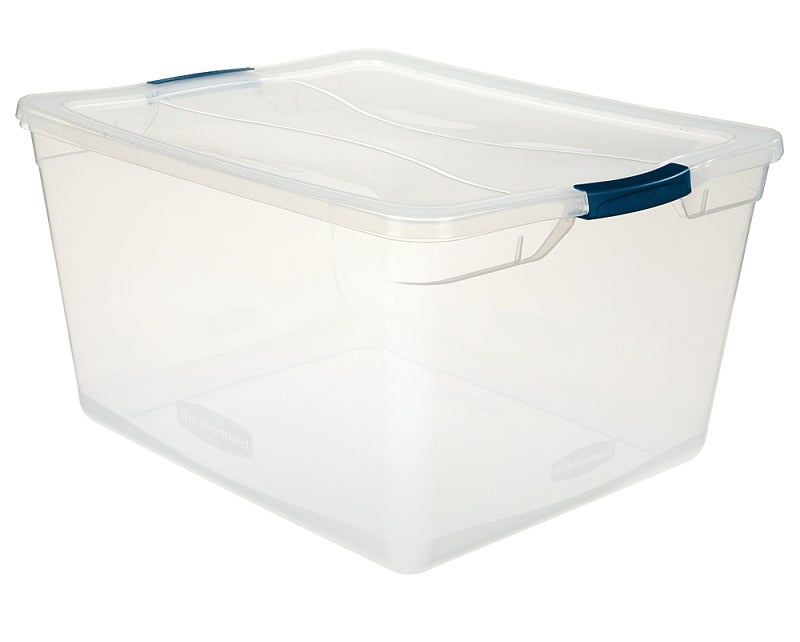 Rubbermaid RMCC710000 Storage Tote, Plastic, Clear, 23-1/2 in L, 18-5/8 in W, 12-1/4 in H