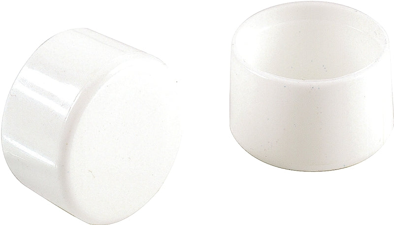 Shepherd Hardware 9745 Furniture Leg Tip, Round, Plastic, White, 1-1/4 in Dia