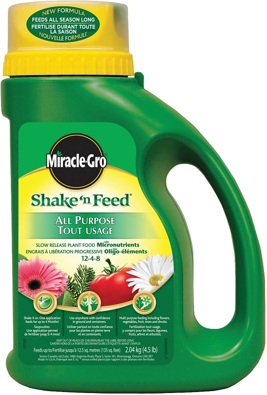 Miracle-Gro 2670106 Plant Food, 2.04 kg Shaker Jug, Granular, 12-4-8 N-P-K Ratio