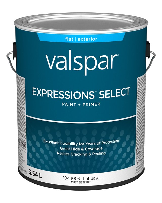 Expressions Select 029.1044003.007 Exterior Latex Paint and Primer, Acrylic, Flat, Tint Base, 1 gal