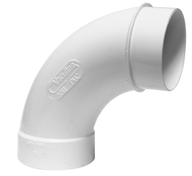 IPEX 201001 Pipe Elbow, 2 in, Socket x Spigot, 90 deg Angle, PVC, White