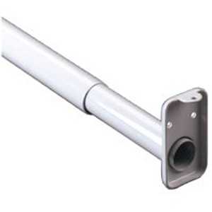 John Sterling Closet-Pro RP0022-30/48 Adjustable Closet Rod with Flange, 1 in Dia, 30 to 48 in L, Steel, Platinum