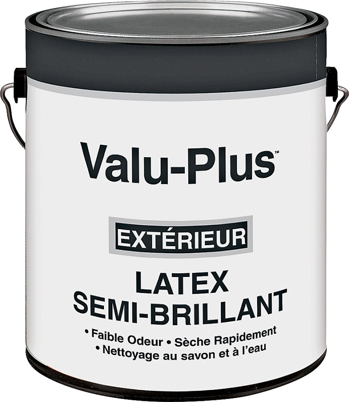 Valspar Value-Plus 7551GAL Latex Paint, Semi-Gloss, White, 1 gal Pail