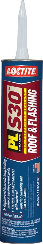 Loctite PL S30 Series 1618181 Roof and Flashing Sealant, Black, Paste, 10 fl-oz Cartridge