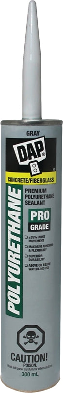 DAP 74816 Polyurethane Adhesive, Gray, 2 to 4 days Curing, 40 to 110 deg F, 300 mL Cartridge