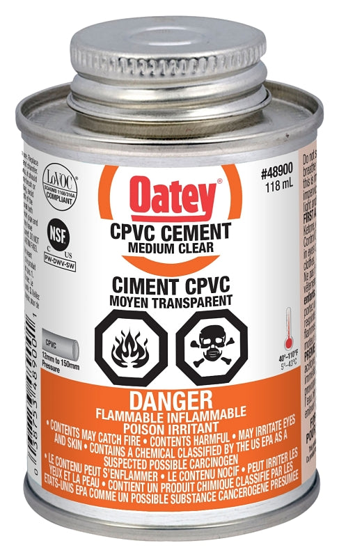 Oatey 31515 Solvent Cement, Liquid, Clear, 118 mL