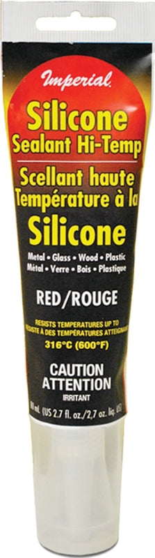 Imperial KK0321 Silicone Sealant, Paste, Red, 2.7 oz Tube