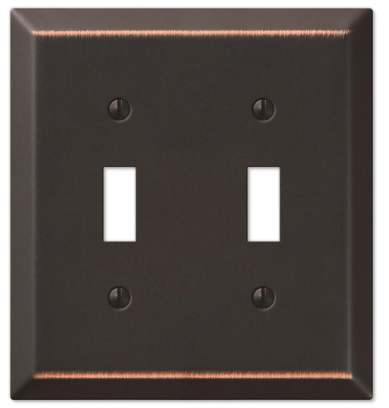 Amerelle Century 163TTDB Wallplate, 4-15/16 in L, 4-9/16 in W, 2 -Gang, Steel, Aged Bronze