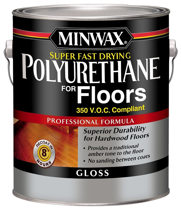 Minwax 130230000 Polyurethane, Gloss, Liquid, Clear, 1 gal, Can