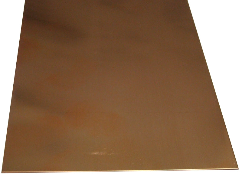 K & S 259 Decorative Metal Sheet, 22 ga Thick Material, 4 in W, 10 in L, Copper