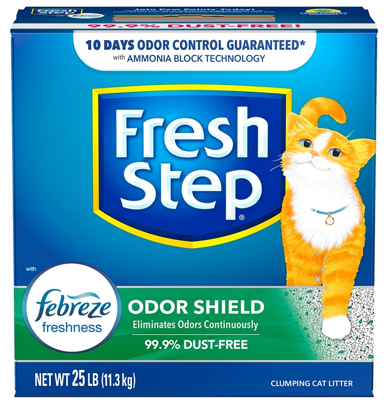 Fresh Step 30468 Cat Litter, 25 lb Capacity, Blue/Gray/Green/White, Dry Solid