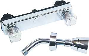 US Hardware P-008PN Shower Faucet, Plastic, Chrome Plated, 2-Handle