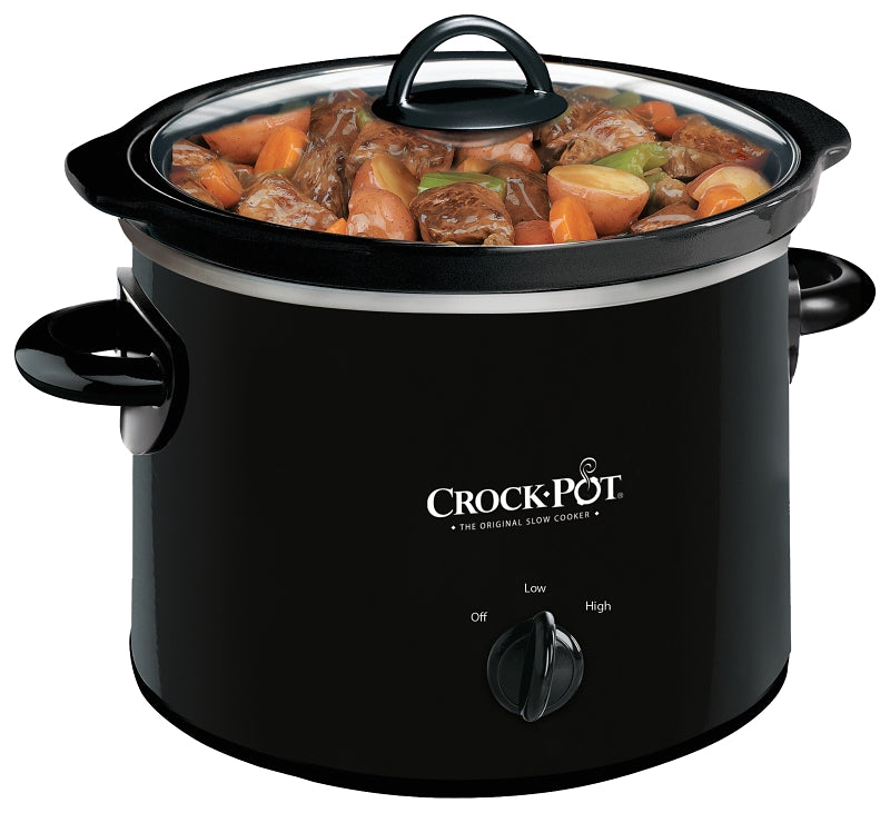Crock-Pot SCR200-B Manual Slow Cooker, 2 qt Capacity, Stoneware, Black