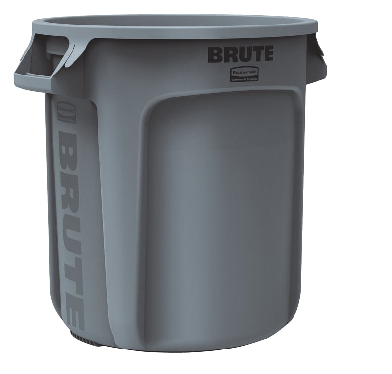 Rubbermaid 261000GRAY Trash Container, 10 gal Capacity, Polyethylene, Gray